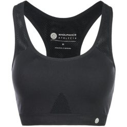 Biustonosz dla kobiet Athlecia Rosemary. Czarne biustonosze sportowe damskie Athlecia, bez wzorów, z materiału. Za 138.50 zł.