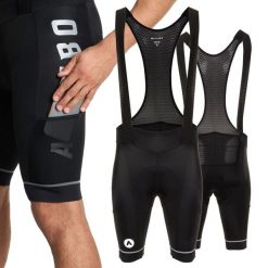 Spodenki rowerowe męskie ATTABO Kirun Pro Bib Shorts Cargo. Czarne szorty męskie ATTABO, bez wzorów, sportowe. Za 149.99 zł.