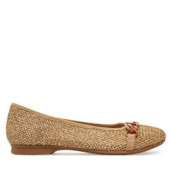 Baleriny Jana. Brązowe baleriny damskie JANA, bez wzorów, bez obcasa. Za 159.99 zł.