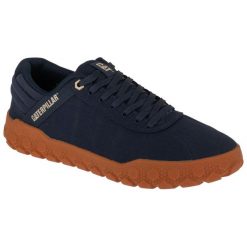 Buty sportowe Sneakersy męskie, Hex+ Canvas. Niebieskie buty sportowe na co dzień męskie CATerpillar, z gumy, bez zapięcia, trekkingowe. Za 349.99 zł.