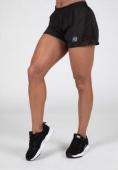 Portland 2-In-1 Szorty - Czarny. Czarne spodenki sportowe damskie GORILLA WEAR, m, z poliesteru, na fitness i siłownię. Za 209.00 zł.