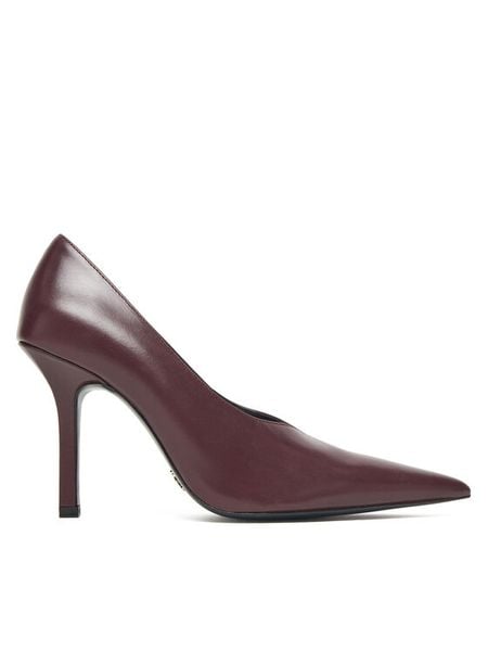 Patrizia Pepe Szpilki 8Z0106 L166 Fioletowy. Fioletowe szpilki Patrizia Pepe, bez wzorów, ze skóry, bez obcasa. Za 939.99 zł.