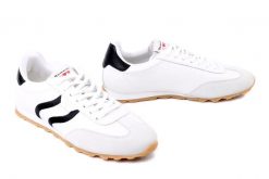 TAMARIS 1-23614-46 125 white/black, półbuty damskie. Białe półbuty damskie Tamaris, bez wzorów, z tkaniny, bez obcasa. Za 399.90 zł.