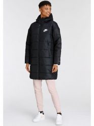 Nike Płaszcz zimowy w kolorze czarnym rozmiar: L. Czarne płaszcze damskie Nike, na zimę, l, bez wzorów, z puchu. Za 412.88 zł.