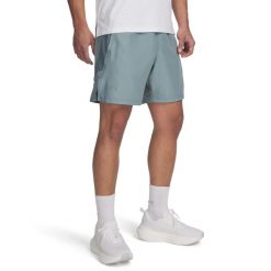 Szorty Under Armour Launch Elite. Zielone szorty męskie Under Armour, z materiału, bez kołnierzyka. Za 252.50 zł.