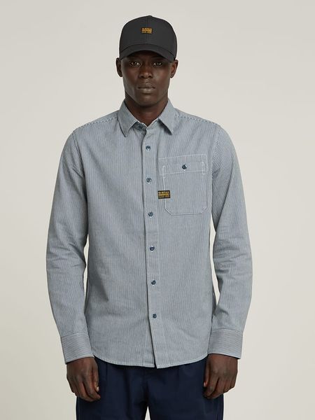 G-Star Koszula - Slim fit - w kolorze niebieskim rozmiar: S. Niebieskie koszule męskie G-Star, s, bez wzorów, z bawełny, bez kołnierzyka, bez ramiączek. Za 223.46 zł.