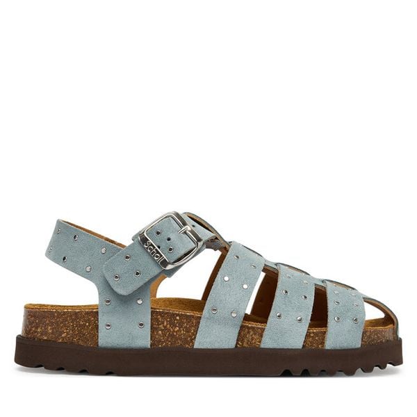 Sandały Scholl. Niebieskie sandały damskie Scholl, bez wzorów, bez obcasa, na płaskiej podeszwie. Za 547.99 zł.