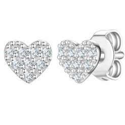 Rafaela Donata Kolczyki Serce z Srebro wysokiej próby w Srebrny 1 ct Damski. Szare kolczyki damskie Rafaela Donata, z cyrkonią, srebrne, na sztyftcie. Za 99.99 zł.