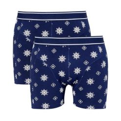 Cellbes Bokserki 2 Pack niebieski we wzory male niebieski/ze wzorem S. Niebieskie bokserki męskie Cellbes, bez wzorów, z dżerseju. W wyprzedaży za 89.00 zł.
