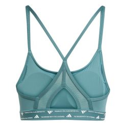 Biustonosz dla kobiet adidas AeroReact 3 Stripes. Zielone biustonosze sportowe damskie Adidas, bez wzorów, z materiału. Za 175.80 zł.