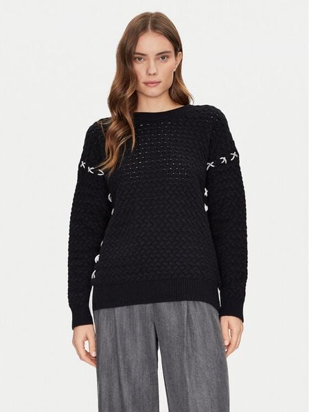 Guess Sweter W5RR13 Z3KY0 Czarny Regular Fit. Czarne swetry klasyczne damskie Guess, s, z syntetyku, bez kołnierzyka. Za 299.99 zł.