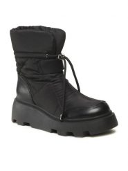 DeeZee Botki H2001-01 Czarny. Czarne botki damskie DeeZee, z materiału, bez obcasa, na płaskiej podeszwie, bez zapięcia. Za 219.99 zł.