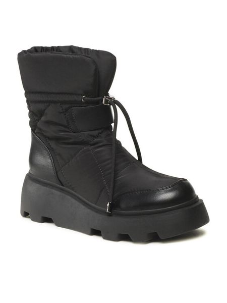 DeeZee Botki H2001-01 Czarny. Czarne botki damskie DeeZee, z materiału, bez obcasa, na płaskiej podeszwie, bez zapięcia. Za 219.99 zł.