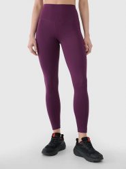 4F Legginsy sportowe w kolorze fioletowym rozmiar: S. Różowe legginsy damskie 4f, s, bez wzorów, z materiału. Za 83.42 zł.