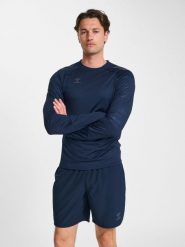Bluza Hummel Pro. Niebieskie bluzy sportowe damskie HUMMEL, xl, bez wzorów, z materiału, bez ramiączek, długie, bez kaptura. Za 235.90 zł.