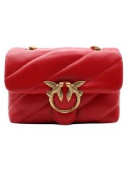Pinko Skórzana torebka w kolorze czerwonym - 22 x 15 x 10 cm rozmiar: onesize. Czerwone torebki klasyczne damskie Pinko, bez wzorów, z materiału, pikowane, bez dodatków. Za 964.11 zł.