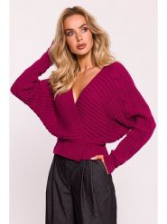 Made of emotion Sweter w kolorze różowym rozmiar: onesize. Różowe swetry klasyczne damskie Made Of Emotion, prążkowane, bez kołnierzyka. Za 159.43 zł.