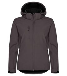 Clique Classic Softshell Hoody Damski, 3-warstwowy, z recyklingu – Dark grey. Szare kurtki softshell damskie CLIQUE, l, bez wzorów, z softshellu, bez kaptura. Za 304.34 zł.
