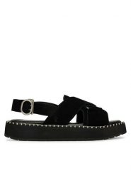 EMU Australia Sandały Morna W13284 Czarny. Czarne sandały damskie Emu Australia, bez wzorów, z materiału, bez obcasa, na płaskiej podeszwie. Za 428.99 zł.