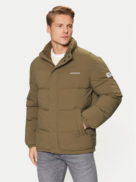 Guess Kurtka zimowa M4BL20 WGII2 Khaki Regular Fit. Brązowe kurtki męskie Guess, na zimę, m, z aplikacjami, z syntetyku, bez kaptura. Za 519.99 zł.