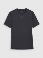 4F Koszulka treningowa szybkoschnąca męska - szara XXL. Szare t-shirty sportowe męskie 4f, m, z dzianiny, bez ramiączek, na fitness i siłownię. Za 99.99 zł.