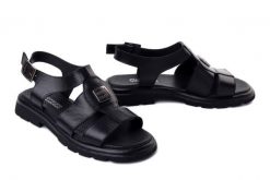 Artiker Relaks 58C2538 czarny, sandały damskie. Czarne sandały damskie Artiker Relaks, bez wzorów, bez obcasa. Za 259.90 zł.