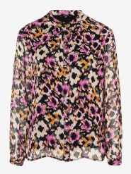 More & More Bluzka w kolorze czarno-pomarańczowo-różowym rozmiar: 34. Czarne bluzki damskie MORE & MORE, bez wzorów, bez kołnierzyka, bez ramiączek. Za 66.47 zł.