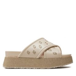 Klapki Liu Jo. Brązowe klapki damskie Liu Jo, bez wzorów, bez obcasa. Za 449.99 zł.