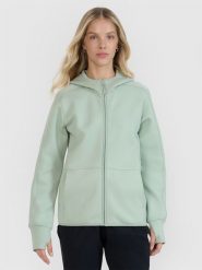 4F Bluza dresowa rozpinana z kapturem damska - miętowa XS. Niebieskie bluzy sportowe damskie 4f, uniwersalny, z dresówki. W wyprzedaży za 169.99 zł.
