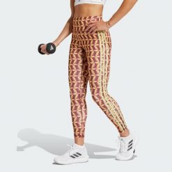 Legginsy adidas x FARM Rio 7/8. Czerwone legginsy damskie Adidas, s, bez wzorów, z materiału. W wyprzedaży za 200.20 zł.