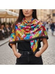 MENTHE À L'O Jedwabny szal ze wzorem - 90 x 90 cm rozmiar: onesize. Szaliki i kominy damskie MENTHE À L'O, bez wzorów, z jedwabiu. Za 210.32 zł.