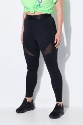 Damskie Legginsy sportowe wstawka z siateczki szybkoschnące z recyklingu. Czarne legginsy damskie Ulla Popken, plus size, bez wzorów, z elastanu. Za 239.99 zł.