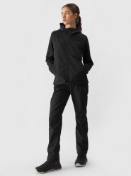 4F Kurtka softshell wiatroodporna membrana 5000 damska - czarna XL. Czarne kurtki damskie 4f, m, bez wzorów, z dzianiny, z kapturem. W wyprzedaży za 139.99 zł.