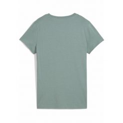 Damska koszulka z logo NO. 1 ESS METALLIC PUMA Green Moon Metallic Silver. Zielone bluzki damskie Puma, xs, bez wzorów, bez ramiączek. W wyprzedaży za 79.00 zł.