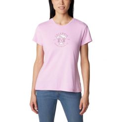 Koszulka damska Columbia Sloan Ridge Graphic z krótkim rękawem. Czerwone t-shirty damskie Columbia, s, bez wzorów, z elastanu, bez kołnierzyka. W wyprzedaży za 152.10 zł.