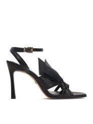 GINO ROSSI Sandały EO-LT23-310 Czarny. Czarne sandały damskie Gino Rossi, bez wzorów, ze skóry, bez obcasa, na szpilce. Za 399.99 zł.