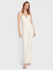 Elisabetta Franchi Kombinezon TU-007-27E2-V440 Biały Slim Fit. Białe kombinezony damskie Elisabetta Franchi, bez wzorów, z syntetyku, bez kołnierzyka, bez ramiączek. Za 2,149.00 zł.