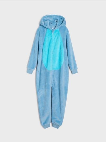 Piżama jednoczęściowa Lilo & Stitch - mid blue. Niebieskie piżamy damskie Sinsay, bez wzorów, bez ramiączek. Za 59.99 zł.