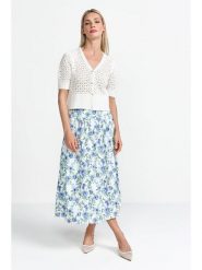 Rich & Royal Spódnica w kolorze biało-błękitnym rozmiar: 36. Niebieskie spódniczki damskie Rich & Royal, bez wzorów, midi. Za 248.27 zł.