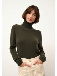 Just Cashmere Kaszmirowy sweter "Ava" w kolorze khaki rozmiar: S. Brązowe golfy damskie Just Cashmere, s, bez wzorów, z kaszmiru, bez ramiączek. Za 393.45 zł.