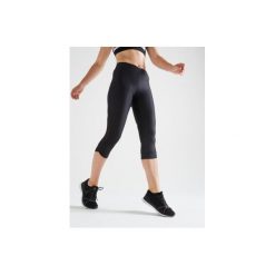 Legginsy 7/8 fitness kardio damskie 500 czarne. Czarne legginsy damskie DOMYOS, l, bez wzorów, z elastanu, na fitness i siłownię. Za 74.99 zł.