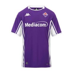 Koszulka domowa Fiorentiny 2025/26. Fioletowe t-shirty sportowe męskie Kappa, bez ramiączek, do piłki nożnej. Za 378.50 zł.