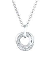 Elli Damski pierścionek z wisiorkiem w kształcie koła wysadzany kryształami cyrkonii wykonany ze srebra próby 925 Sterling Silver Naszyjniki 1 ct. Szare naszyjniki damskie Elli, srebrne. Za 328.09 zł.