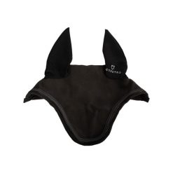 Elegancka czapka przeciwko muchom dla konia Equestro. Czerwone czapki męskie EQUESTRO, bez wzorów, z tkaniny, eleganckie. Za 77.50 zł.