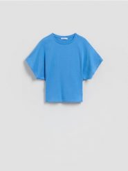 T-shirt z modalem - jasnoniebieski. Niebieskie t-shirty damskie Reserved, l, bez wzorów, z dzianiny, bez kołnierzyka. Za 69.99 zł.