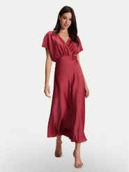 Swing Sukienka koktajlowa 5AH11400 Czerwony Loose Fit. Czerwone sukienki damskie Swing, bez wzorów, z syntetyku, wizytowe, bez kołnierzyka, bez ramiączek. Za 559.99 zł.