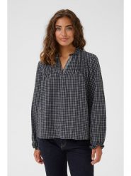 CULTURE Bluzka w kolorze czarno-białym rozmiar: L. Czarne bluzki damskie Culture, l, bez wzorów, bez kołnierzyka, bez ramiączek. Za 130.99 zł.