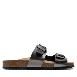 Klapki Geox. Szare klapki damskie Geox, bez wzorów, bez obcasa. Za 229.99 zł.