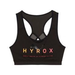 Biustonosz dla kobiet Puma 4keeps Hyrox. Czarne biustonosze sportowe damskie Puma, bez wzorów, z elastanu. Za 176.25 zł.