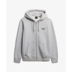 Bluza z kapturem Superdry Vintage Logo. Szare bluzy z kapturem męskie Superdry., xl, prążkowane. Za 334.95 zł.